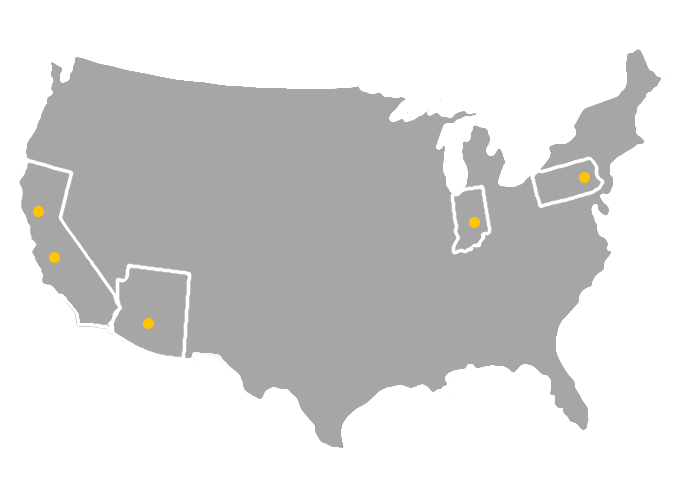 Map of the United States.